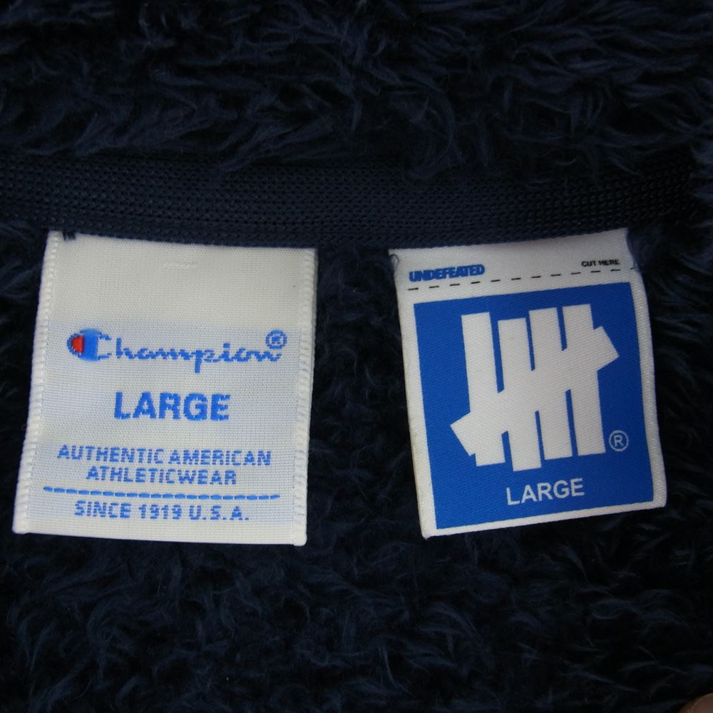 UNDEFEATED アンディフィーテッド C8-U612 × Champion チャンピオン フリース ジャケット  ネイビー系 L【中古】
