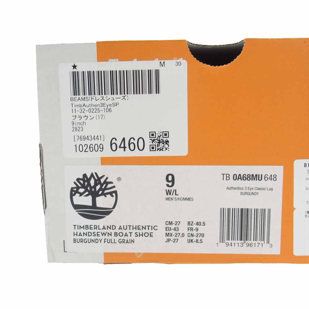 Timberland ティンバーランド TB0A68MU6481 × BEAMS 別注 3eye Classic Lug スリーアイ クラシックラグ モカシンシューズ ブラウン系 27cm【極上美品】【中古】
