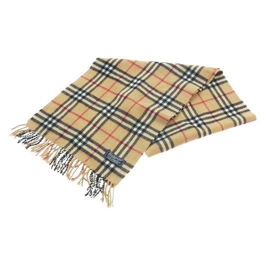 BURBERRY バーバリー ウール マフラー チェック ライトブラウン系【中古】