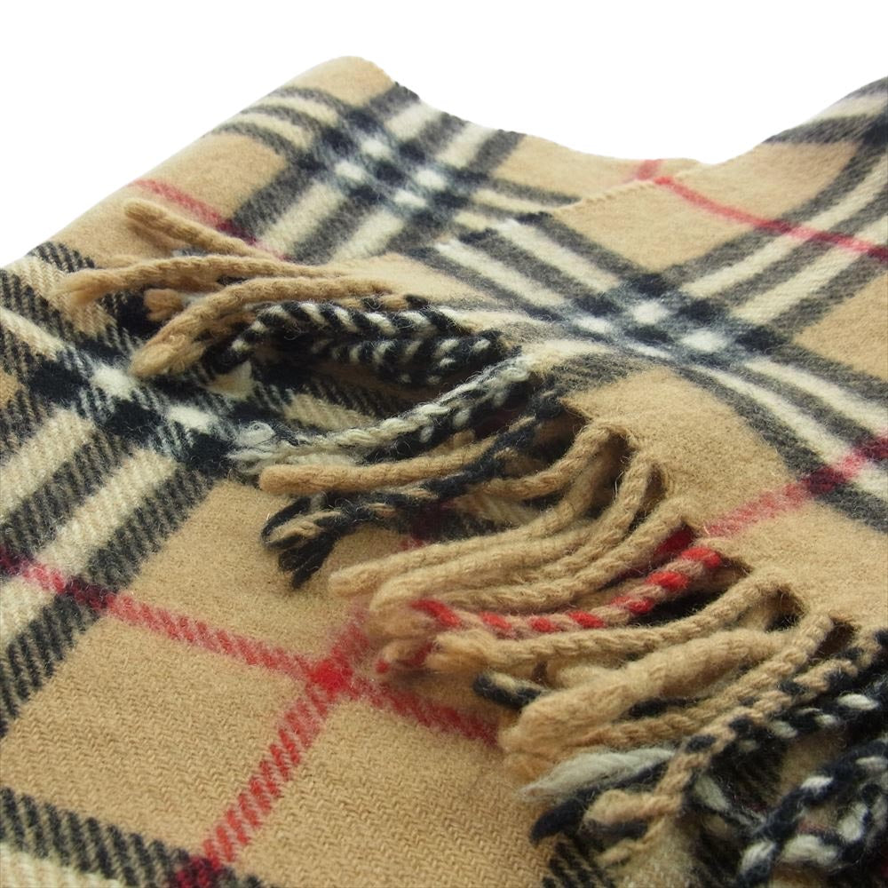 BURBERRY バーバリー ウール マフラー チェック ライトブラウン系【中古】