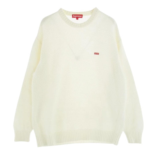 Supreme シュプリーム 20AW Textured Small Box Sweater テクスチャード スモール ボックスロゴ ニット セーター ホワイト系 L【中古】