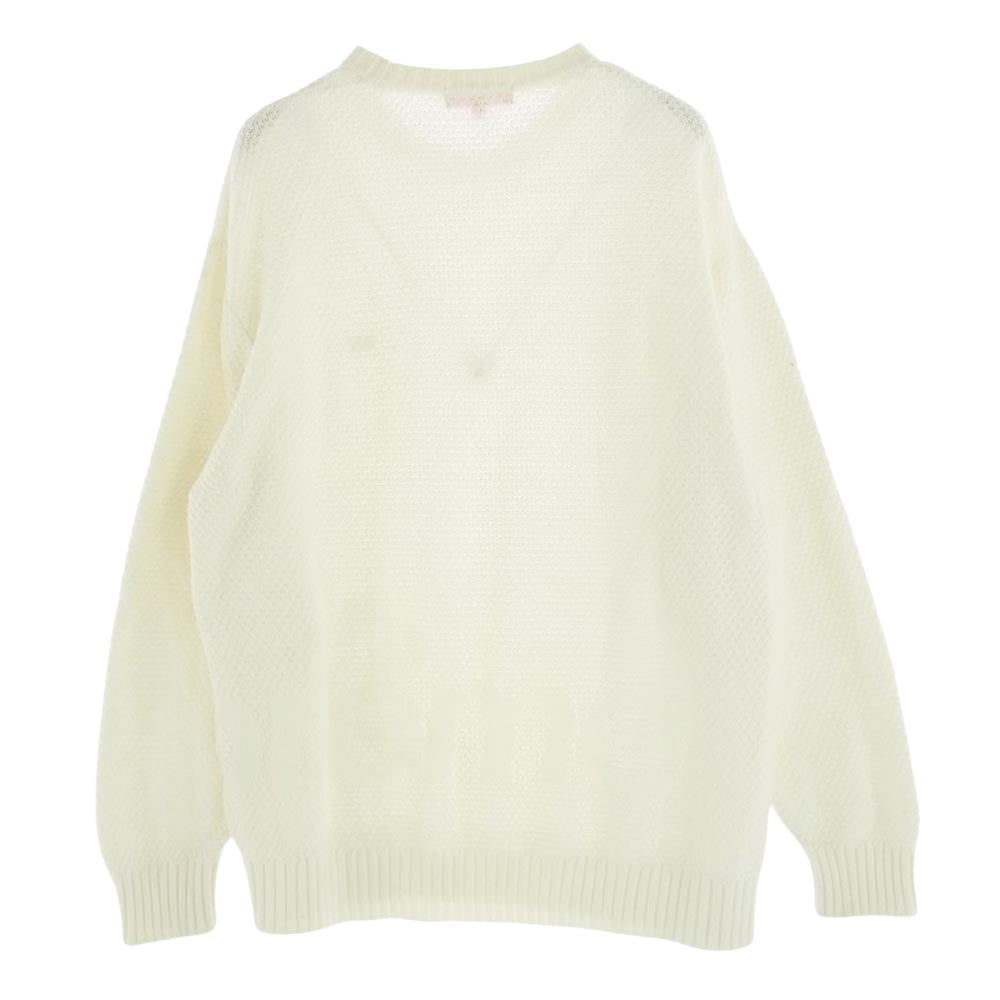 Supreme シュプリーム 20AW Textured Small Box Sweater テクスチャード スモール ボックスロゴ ニット セーター ホワイト系 L【中古】