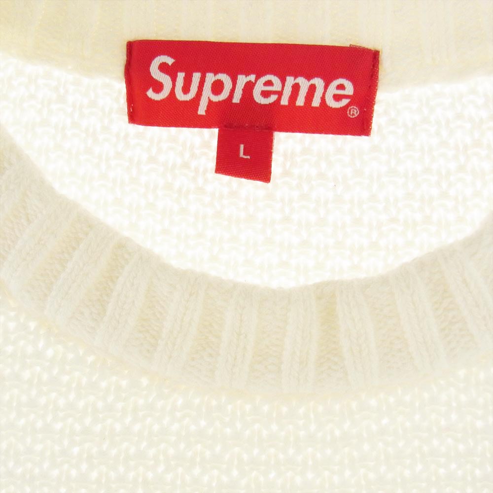 Supreme シュプリーム 20AW Textured Small Box Sweater テクスチャード スモール ボックスロゴ ニット セーター ホワイト系 L【中古】