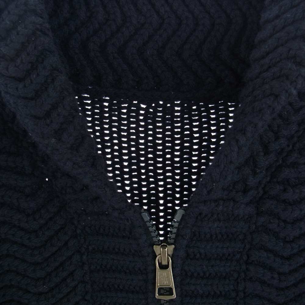 MONCLER モンクレール B20919404450-95118 MAGLIONE TRICOT CARDIGAN ジップアップ サイドライン ニット カーディガン ロゴワッペン カシミヤ混 ネイビー系 S【中古】