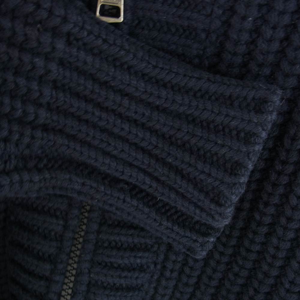 MONCLER モンクレール B20919404450-95118 MAGLIONE TRICOT CARDIGAN ジップアップ サイドライン ニット カーディガン ロゴワッペン カシミヤ混 ネイビー系 S【中古】