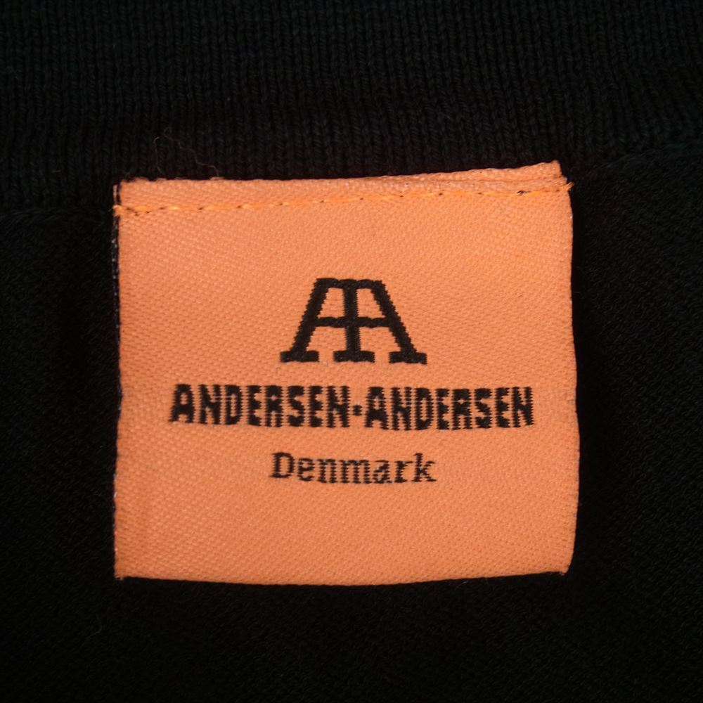 アンデルセンアンデルセン コットン ニット 半袖 ポロシャツ イタリア製 ブラック系 S【中古】