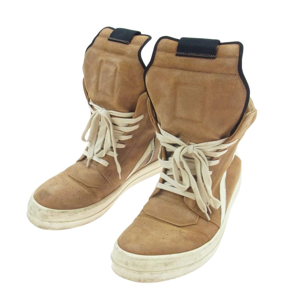 Rick Owens リックオウエンス 16SS RU15S4894 GEO BASKET ジオバスケット LNEP NATURAL MILK WB ナチュラル ミルク ハイカット スニーカー ベージュ系 43【中古】