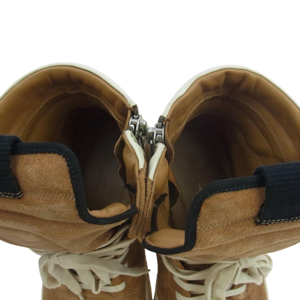 Rick Owens リックオウエンス 16SS RU15S4894 GEO BASKET ジオバスケット LNEP NATURAL MILK WB ナチュラル ミルク ハイカット スニーカー ベージュ系 43【中古】