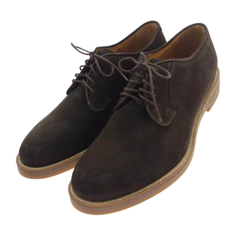 Brooks Brothers ブルックスブラザーズ 19761 イタリア製 スエードレザー プレーントゥ オックスフォード シューズ ダークブラウン系 8【極上美品】【中古】