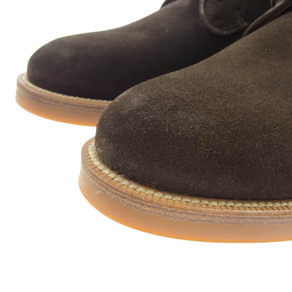 Brooks Brothers ブルックスブラザーズ 19761 イタリア製 スエードレザー プレーントゥ オックスフォード シューズ ダークブラウン系 8【極上美品】【中古】