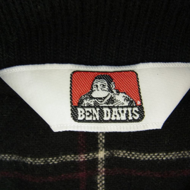 BEN DAVIS ベンデイビス ロゴ刺繍 ジップアップ ウール ファラオ ジャケット ダークブラウン系 L【中古】