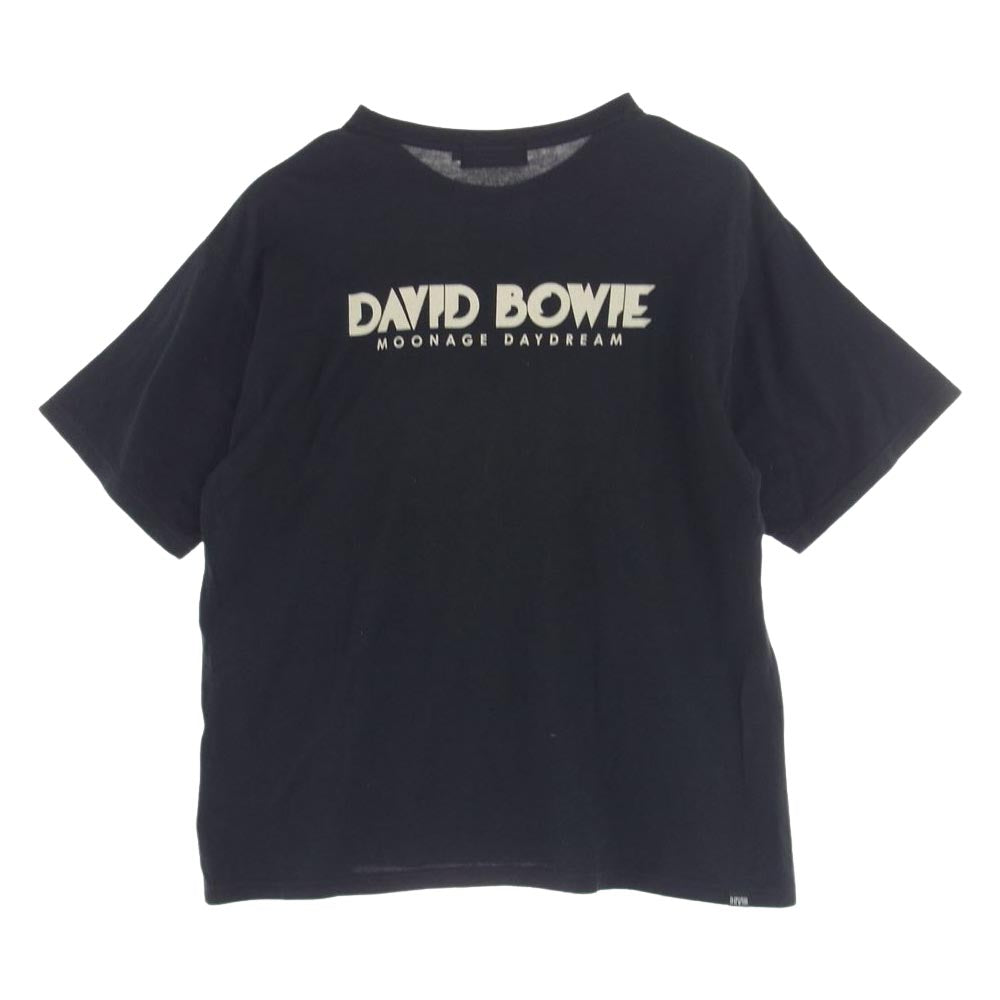 HYSTERIC GLAMOUR ヒステリックグラマー 02231CT39 David Bowie  デヴィッド ボウイ フォト グラフィック クルーネック 半袖 Tシャツ ブラック系 L【中古】