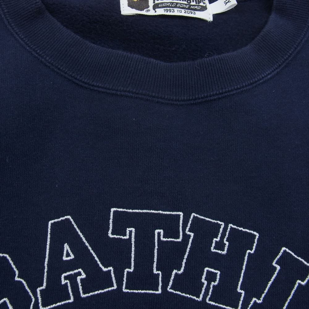 A BATHING APE アベイシングエイプ 001SWG801001X サルカモ カモフラ バイカラー 長袖 クルーネック プルオーバー ドッキング 切替 スウェット  マルチカラー系 XL【中古】