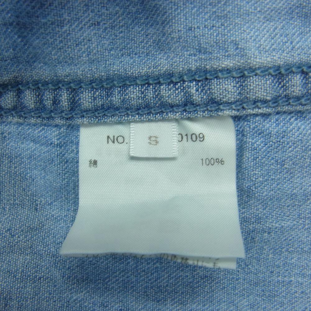 Ron Herman ロンハーマン 3120700109 RHC Denim Work Shirt ダメージ加工 デニム ワーク 長袖 シャツ インディゴブルー系 S【中古】