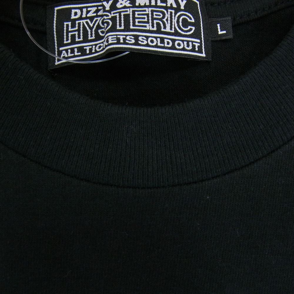 HYSTERIC GLAMOUR ヒステリックグラマー 23AW 02233CL05 MOTOR CITY FEVER ガール ロゴ 長袖 Tシャツ ブラック系 L【新古品】【未使用】【中古】