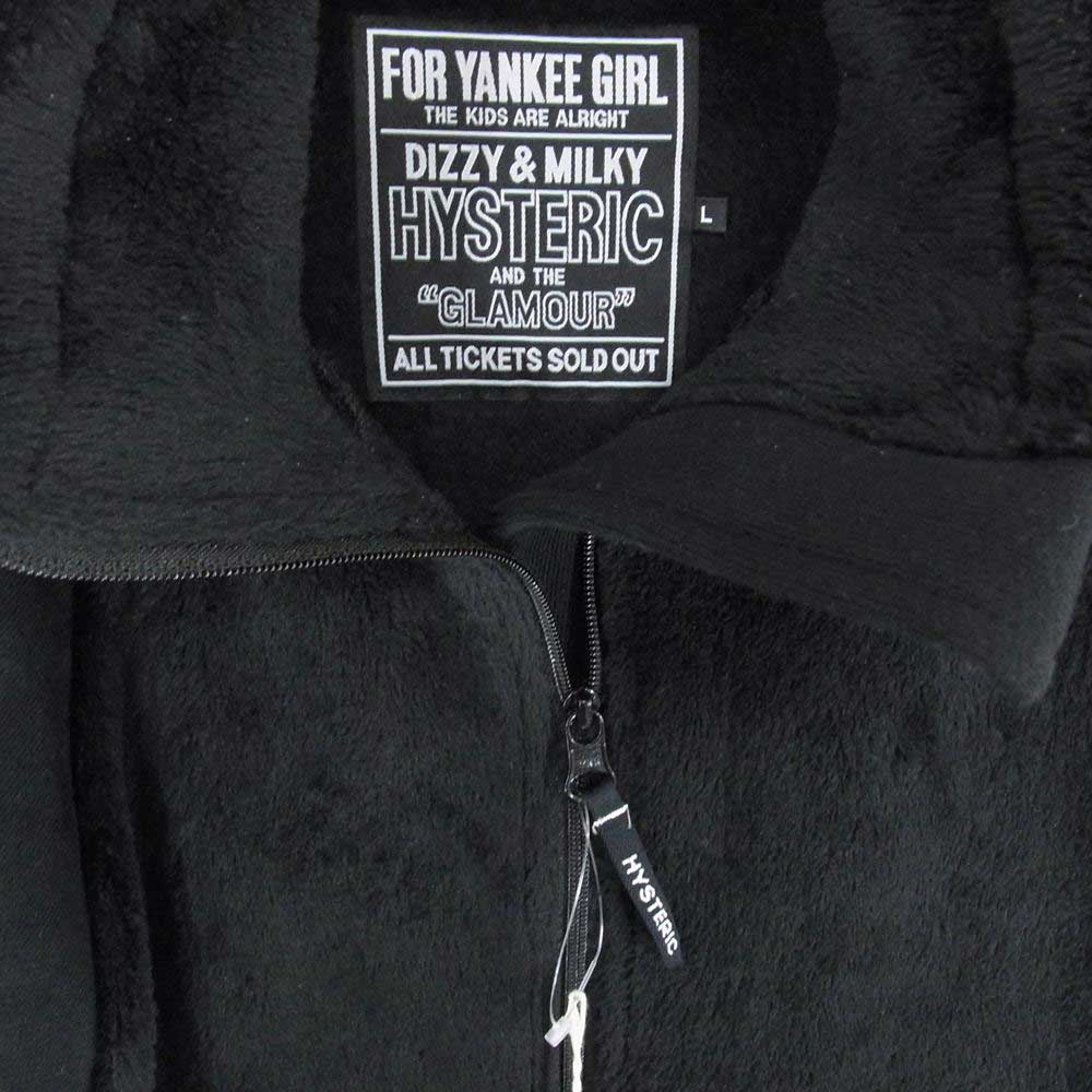 HYSTERIC GLAMOUR ヒステリックグラマー 23AW 02233CJ01 HYS SCRATCH スタンドカラー フリース ジャケット ブラック系 L【極上美品】【中古】