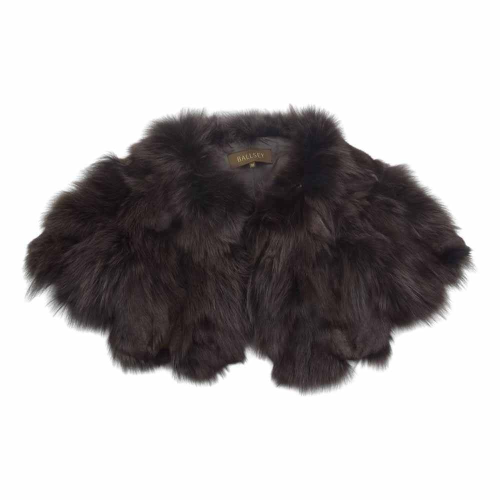 BALLSEY TOMORROWLAND トゥモローランド取扱 フォックスファー ケープ ポンチョ ジャケット ブラウン系【中古】