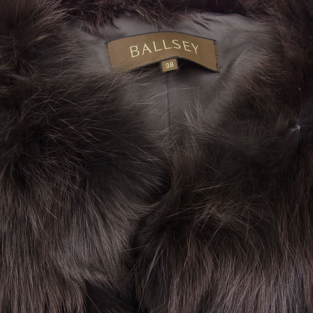 BALLSEY TOMORROWLAND トゥモローランド取扱 フォックスファー ケープ ポンチョ ジャケット ブラウン系【中古】