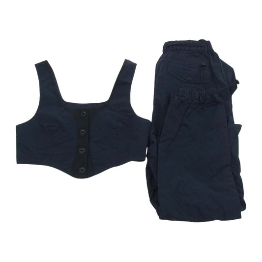 ソロヴ 23SS SO-23SS-TOP-09 SO-23SS-PT-09  ナイロン キャミソール トップス イージー カーゴパンツ ジョガーパンツ セットアップ ネイビー系【中古】
