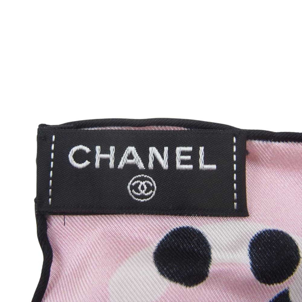 CHANEL シャネル ココマーク シルク100％ レオパード スカーフ ピンク系【中古】