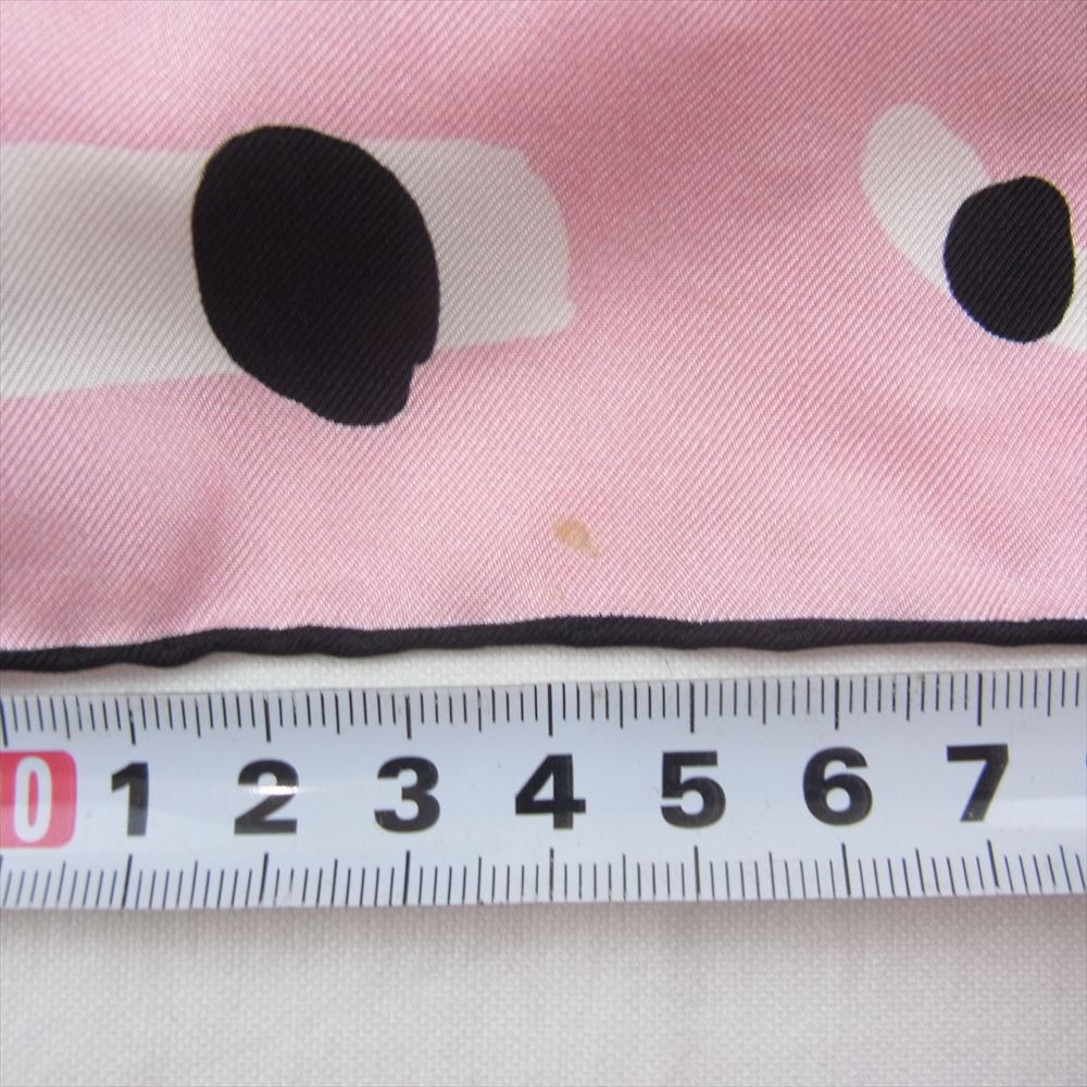 CHANEL シャネル ココマーク シルク100％ レオパード スカーフ ピンク系【中古】