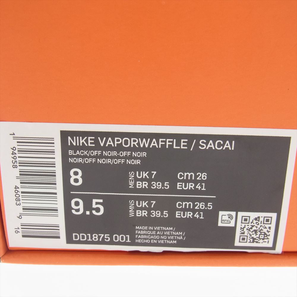 NIKE ナイキ DD1875-001  × sacai VaporWaffle Black Gum サカイ ヴェイパーワッフル スニーカー ブラック系 26cm【新古品】【未使用】【中古】