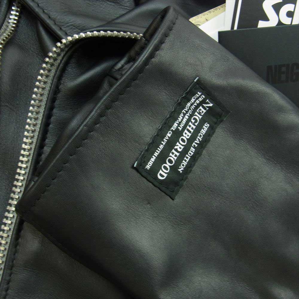 NEIGHBORHOOD ネイバーフッド × Schott × KOSTAS SEREMETIS . ONESTAR RIDERS JACKET ショット コスタス セレメティス ワンスター ライダース ジャケット ブラック系 36【新古品】【未使用】【中古】