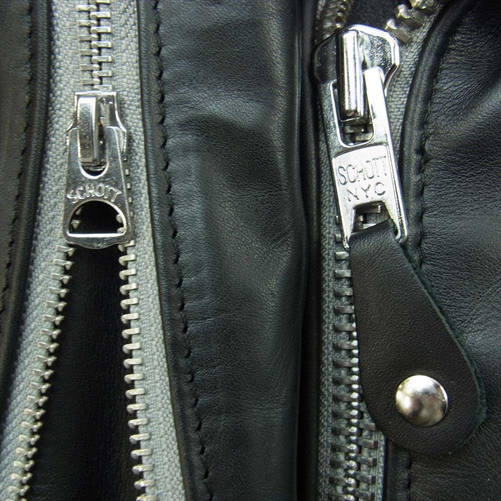 NEIGHBORHOOD ネイバーフッド × Schott × KOSTAS SEREMETIS . ONESTAR RIDERS JACKET ショット コスタス セレメティス ワンスター ライダース ジャケット ブラック系 36【新古品】【未使用】【中古】