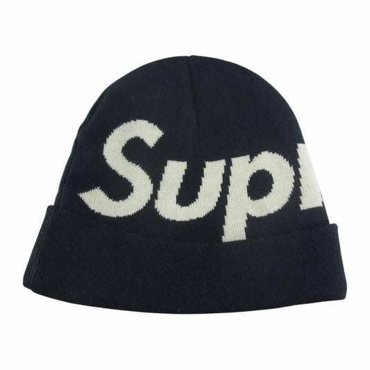 Supreme シュプリーム 17AW Big Logo Beanie ビッグ ロゴ ビーニー ニット キャップ ブラック系【中古】
