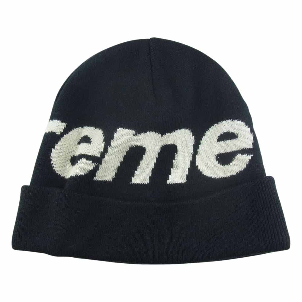 Supreme シュプリーム 17AW Big Logo Beanie ビッグ ロゴ ビーニー ニット キャップ ブラック系【中古】