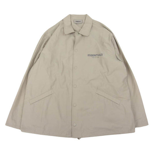 FEAR OF GOD フィアオブゴッド × ESSENTIALS エッセンシャルズ FOG SOUVENIR JACKET ロゴ プリント コーチ ジャケット ベージュ系 S【美品】【中古】