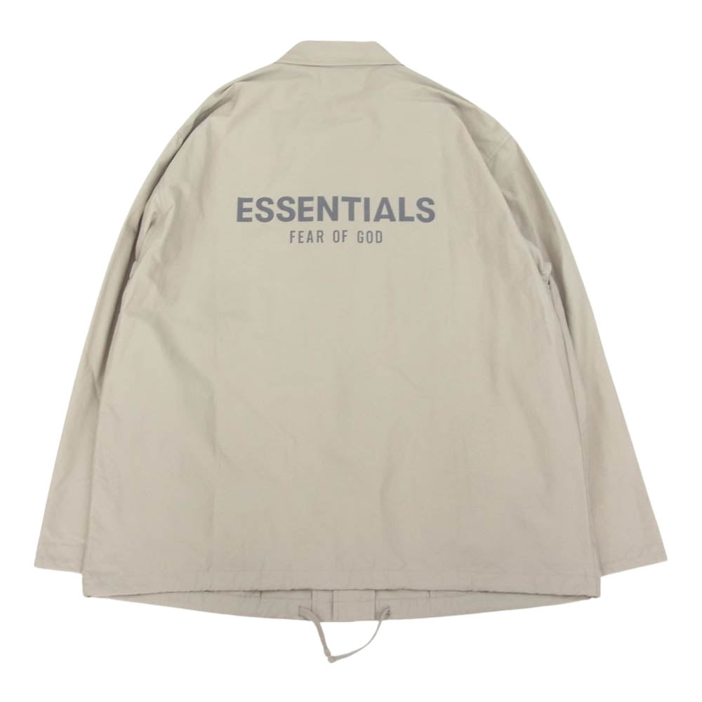 FEAR OF GOD フィアオブゴッド × ESSENTIALS エッセンシャルズ FOG SOUVENIR JACKET ロゴ プリント コーチ ジャケット ベージュ系 S【美品】【中古】
