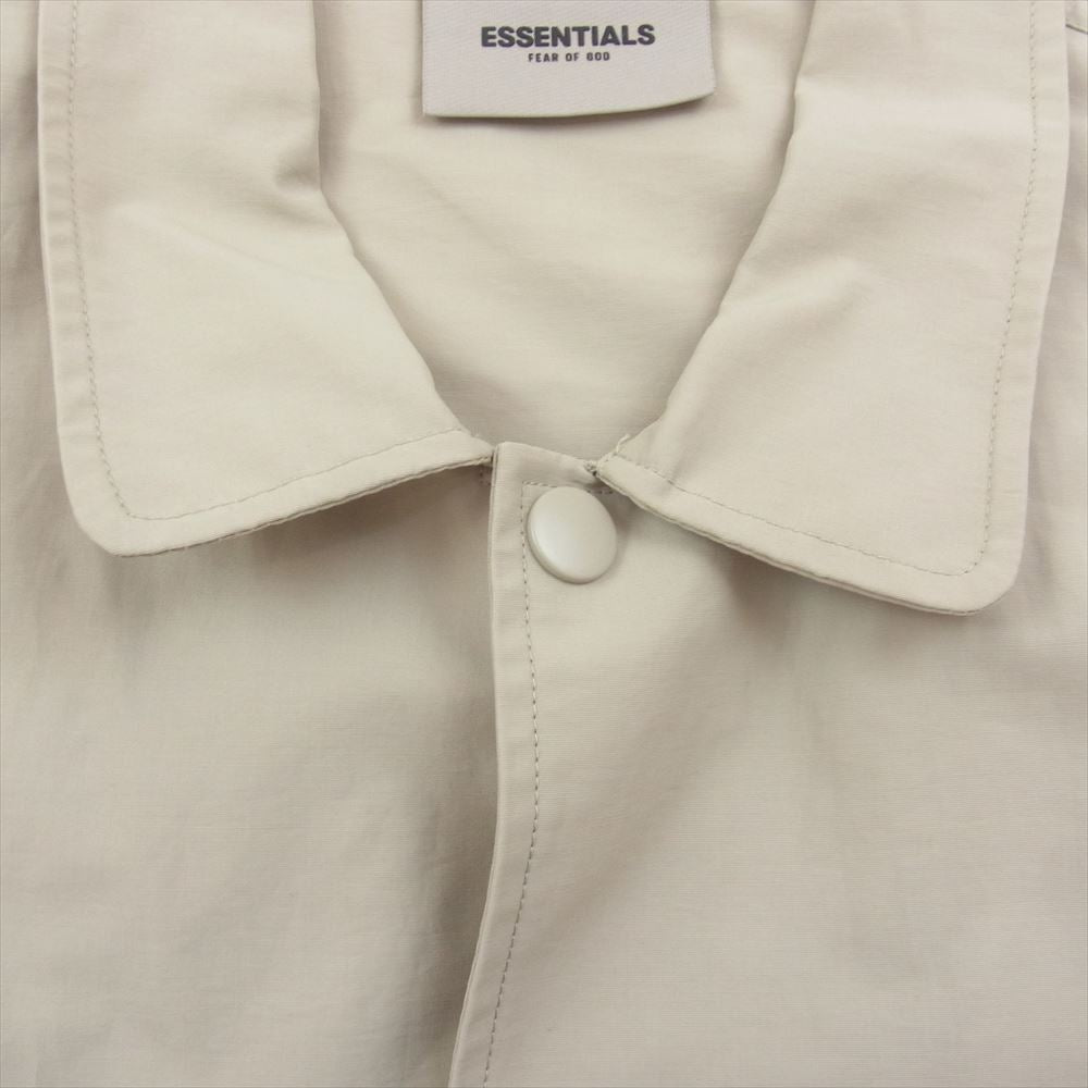FEAR OF GOD フィアオブゴッド × ESSENTIALS エッセンシャルズ FOG SOUVENIR JACKET ロゴ プリント コーチ ジャケット ベージュ系 S【美品】【中古】