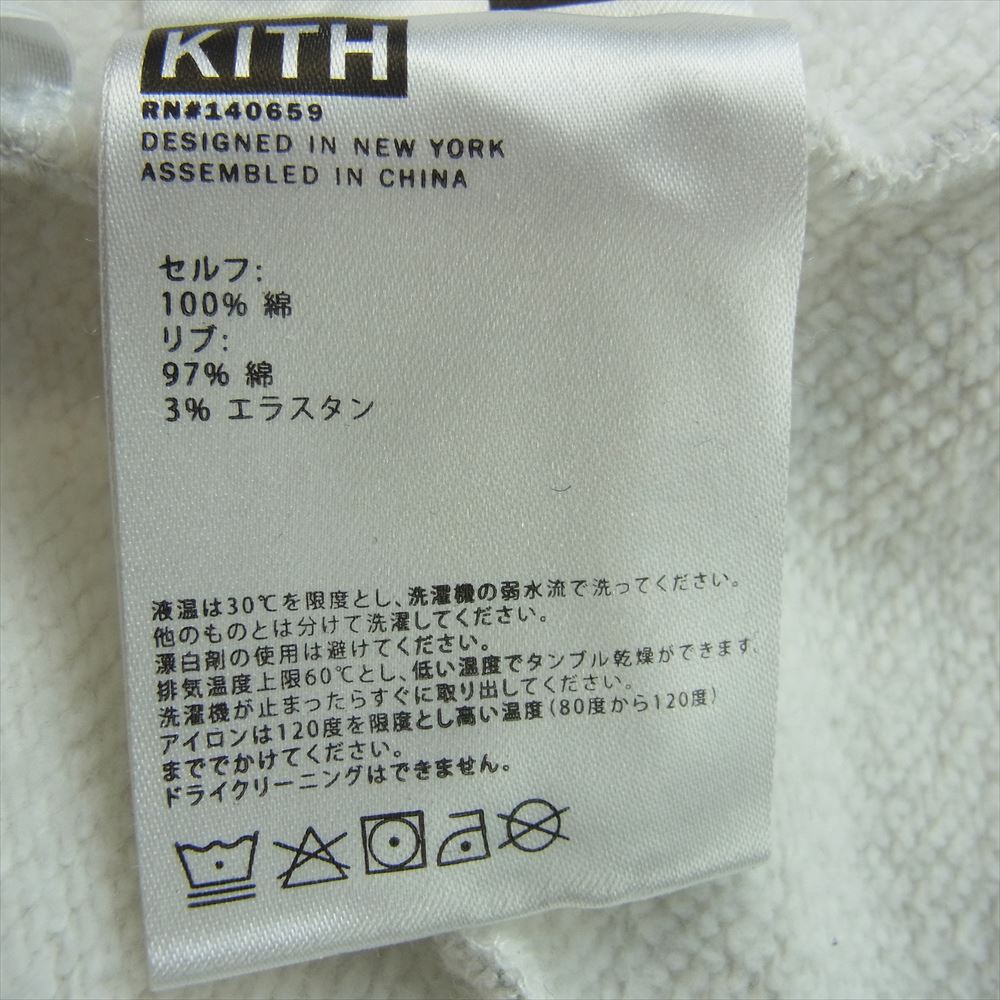 キス Aster Floral Williams IV Pullover ウィリアムス フーディー フローラル総柄 ヘンリーネック プルオーバーパーカー オフホワイト系 パルテルグレー系・パステルピンク系 L【中古】