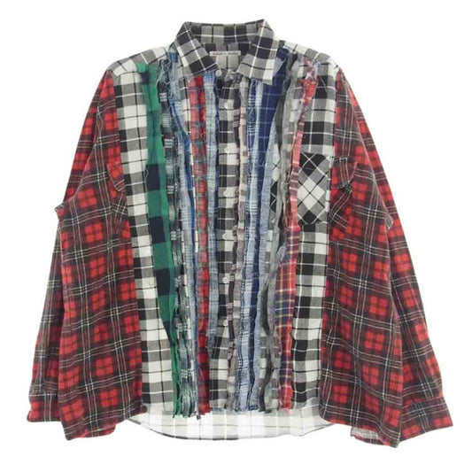 Needles ニードルス DI268 Rebuild by Needles リビルドバイニードルズ Flannel Shirt 再構築 プリーツ チェック フランネル 長袖シャツ マルチカラー系【中古】