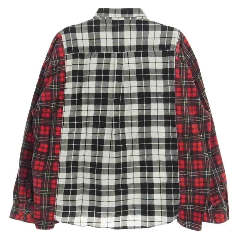 Needles ニードルス DI268 Rebuild by Needles リビルドバイニードルズ Flannel Shirt 再構築 プリーツ チェック フランネル 長袖シャツ マルチカラー系【中古】