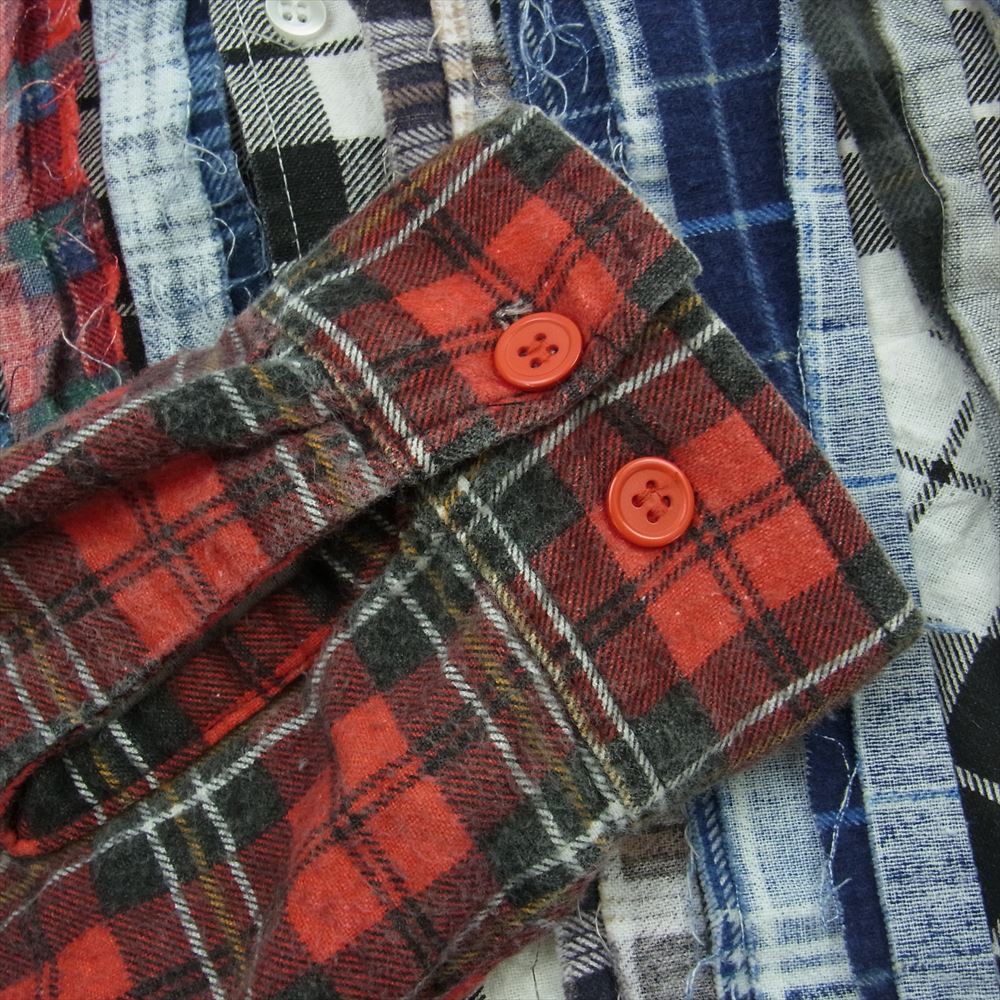 Needles ニードルス DI268 Rebuild by Needles リビルドバイニードルズ Flannel Shirt 再構築 プリーツ チェック フランネル 長袖シャツ マルチカラー系【中古】