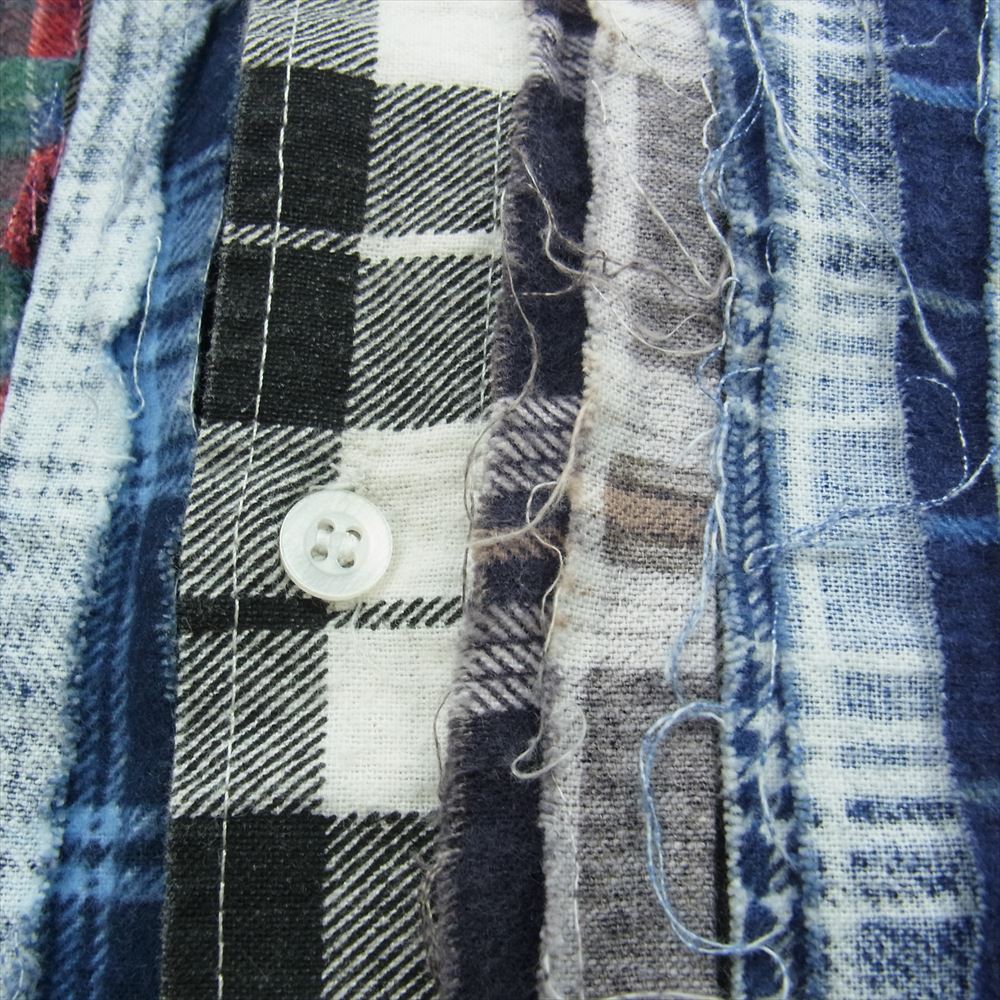Needles ニードルス DI268 Rebuild by Needles リビルドバイニードルズ Flannel Shirt 再構築 プリーツ チェック フランネル 長袖シャツ マルチカラー系【中古】