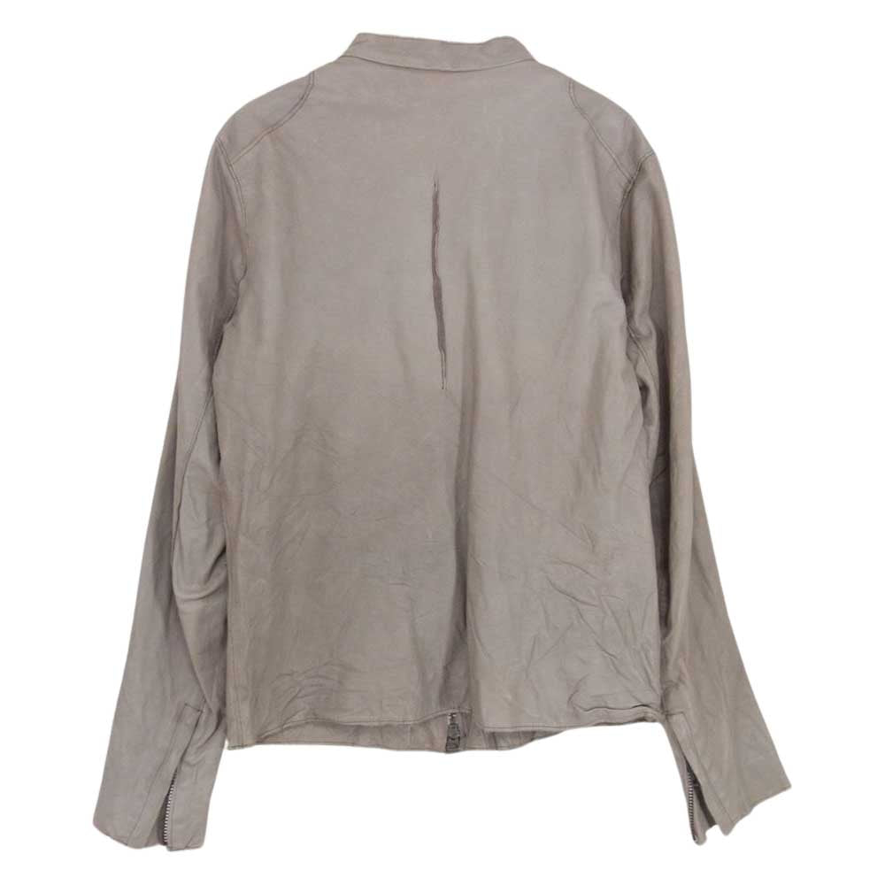 SISII シシ カウレザー ジップアップ シングルレザー ライダースジャケット  ブラウン系 XL【中古】