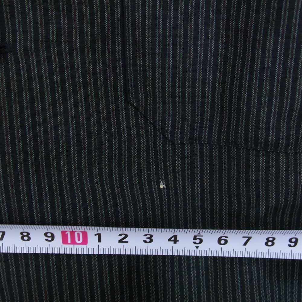 VISVIM ビズビム 23SS 0123105011013 COPA SHIRT S/S ウール リネン ストライプ オープンカラー 半袖シャツ ブラック系 3【中古】