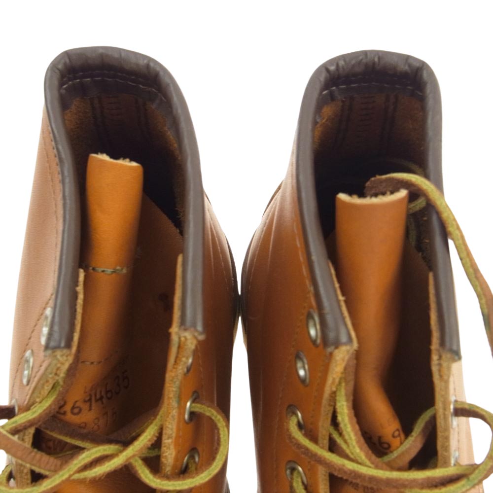 RED WING レッドウィング 9875 Irish Setter アイリッシュセッター 犬タグ復刻 レースアップブーツ ゴールドラセット ライトブラウン系 US 8E（26cm）【中古】