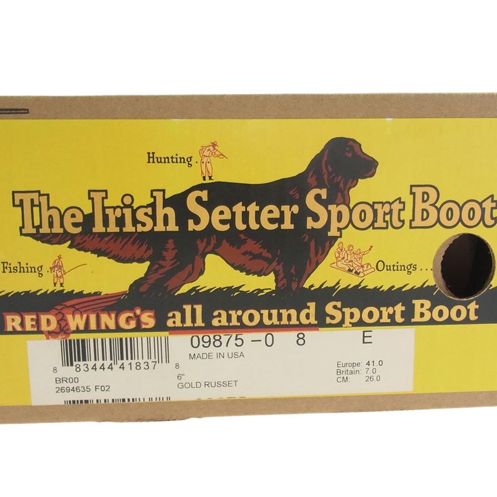 RED WING レッドウィング 9875 Irish Setter アイリッシュセッター 犬タグ復刻 レースアップブーツ ゴールドラセット ライトブラウン系 US 8E（26cm）【中古】