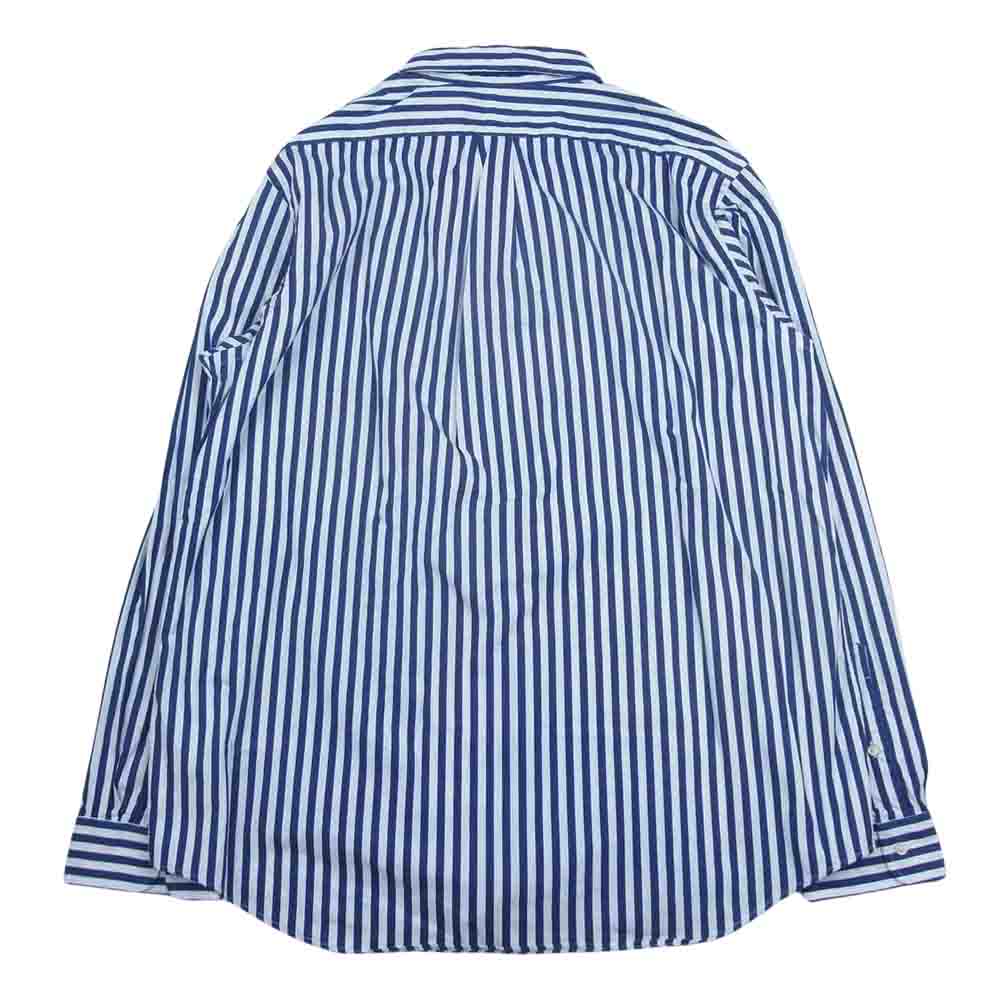 RALPH LAUREN ラルフローレン CLASSIC FIT クラシック フィット ストライプ ボタンダウン 長袖 シャツ ホワイト系 ネイビー系 XXL【中古】