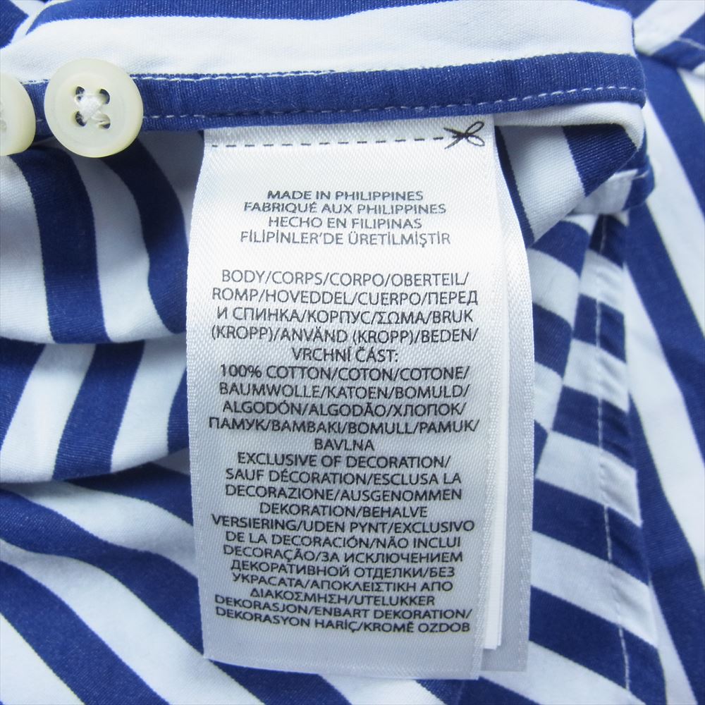 RALPH LAUREN ラルフローレン CLASSIC FIT クラシック フィット ストライプ ボタンダウン 長袖 シャツ ホワイト系 ネイビー系 XXL【中古】