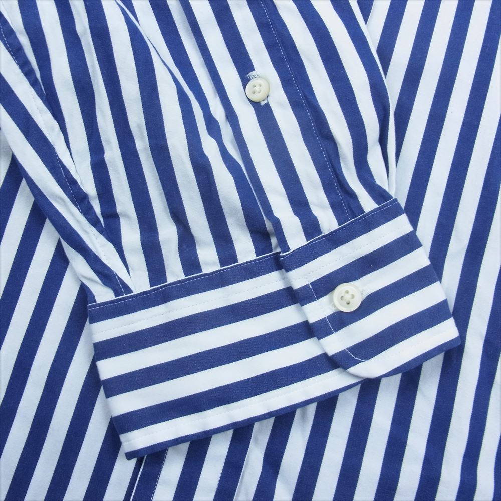 RALPH LAUREN ラルフローレン CLASSIC FIT クラシック フィット ストライプ ボタンダウン 長袖 シャツ ホワイト系 ネイビー系 XXL【中古】