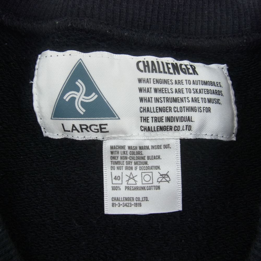 CHALLENGER チャレンジャー CRGR RACING レーシング ロゴ クルーネック スウェット ブラック系 L【中古】