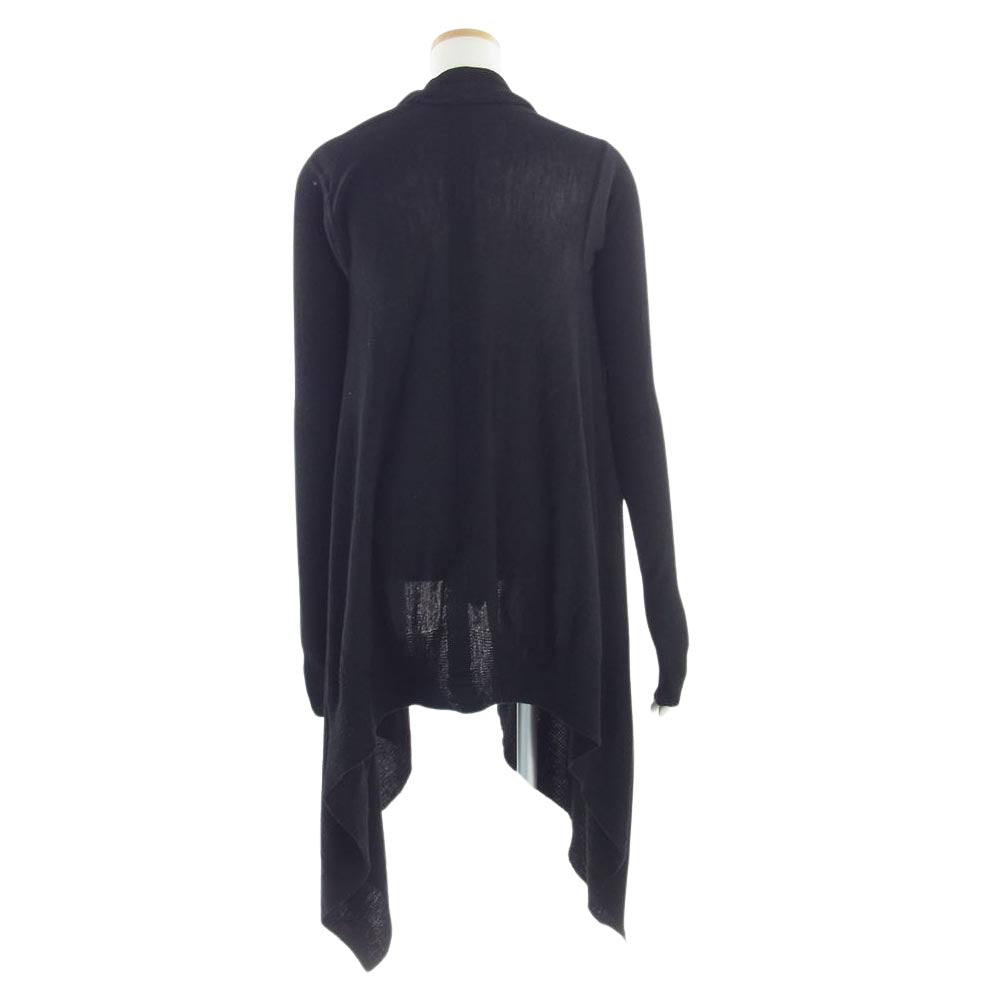 Rick Owens リックオウエンス RP2602 Soft Wool Cardigan メリノウール ドレープ カーディガン ブラック系 XS【中古】