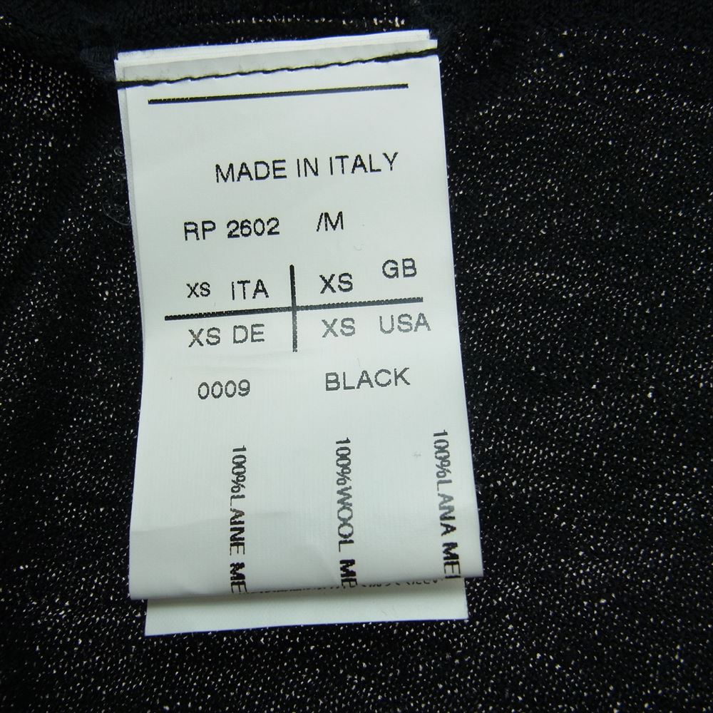 Rick Owens リックオウエンス RP2602 Soft Wool Cardigan メリノウール ドレープ カーディガン ブラック系 XS【中古】