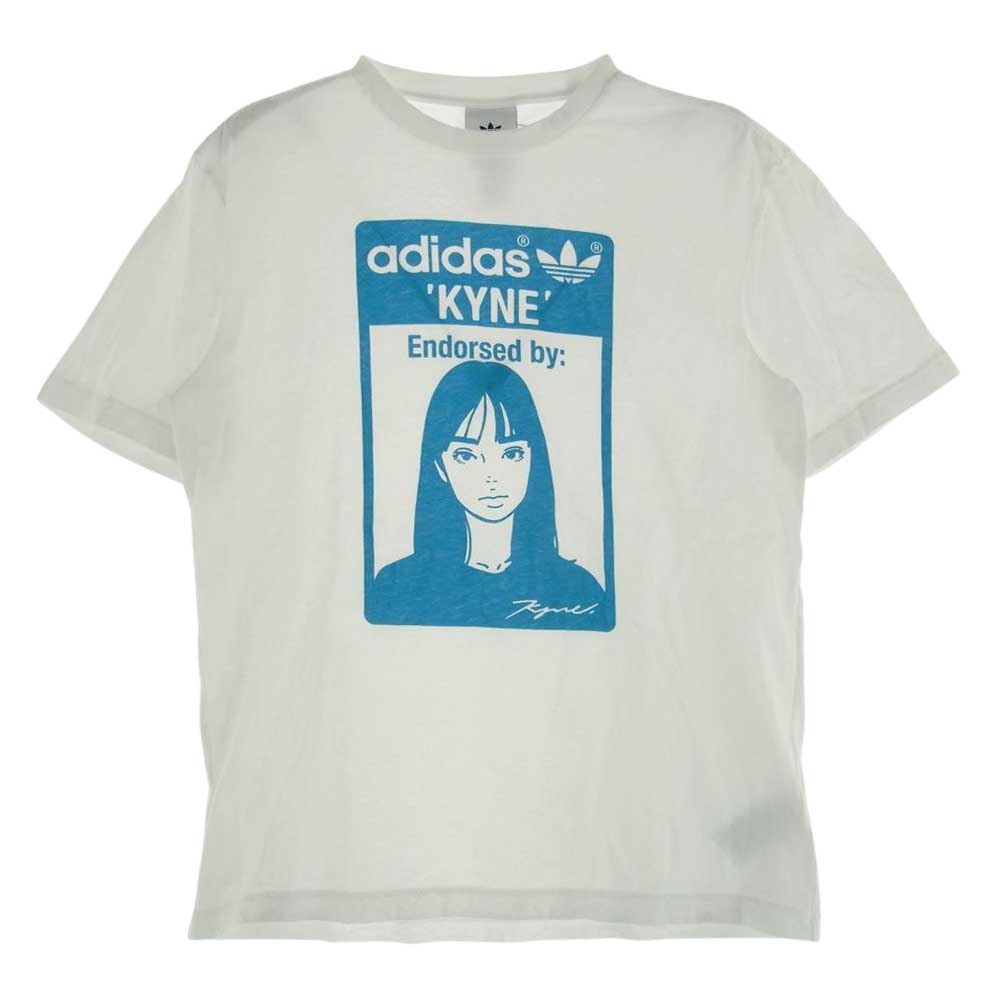 adidas アディダス HA9996 2J0001 × KYNE GRAPHIC T KYNE キネ プリント グラフィック クルーネック 半袖 Tシャツ ホワイト系 XS【中古】