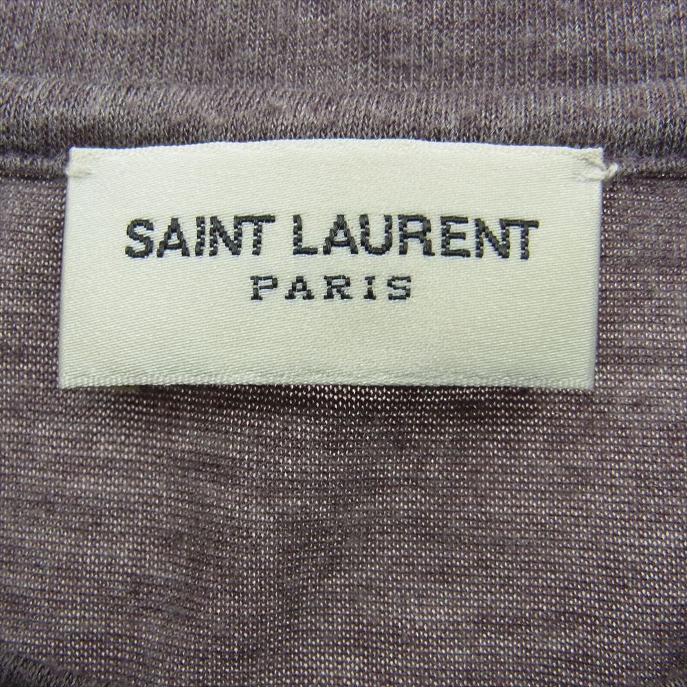 SAINT LAURENT サンローラン 500898 YB2LW PARIS パリ サンダーボルト ロゴ プリント 半袖 Tシャツ パープル系 M【中古】